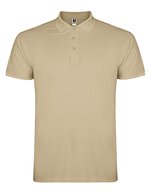 Roly Baumwoll-Polo mit Rippkragen und Seitenschlitzen, White 01 L, RY6638 – Sable 07