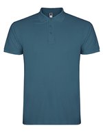 Roly Baumwoll-Polo mit Rippkragen und Seitenschlitzen, White 01 L, RY6638 – Orage Bleu 170
