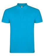 Roly Baumwoll-Polo mit Rippkragen und Seitenschlitzen, White 01 L, RY6638 – Turquoise 12