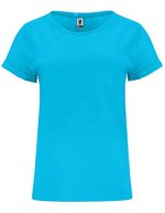 Roly T-Shirt mit Rollup-Ärmeln für Damen, White 01 S, RY6643 – Turquoise 12