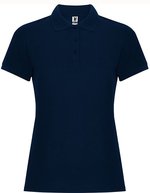 Roly Piqué Poloshirt Pegaso Premium für Damen, White 01 S, RY6644 – Navy Blue 55