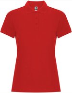 Roly Piqué Poloshirt Pegaso Premium für Damen, White 01 S, RY6644 – Red 60