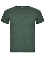 Roly Fox T-Shirt aus Melange-Material für Herren, Heather Black 243 S, RY6660 – Chine Vert bouteille 257