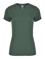 Roly Fox T-Shirt aus Melange-Gewebe für Damen, Heather Garnet Red 256 XL, RY6661 – Heather Bottle Green 257