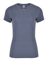Roly Fox T-Shirt aus Melange-Gewebe für Damen, Heather Garnet Red 256 XL, RY6661 – Heather Denim 255