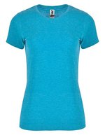 Roly Fox T-Shirt aus Melange-Gewebe für Damen, Heather Garnet Red 256 XL, RY6661 – Heather Turquoise 246