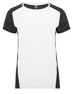 Roly Sport Funktions-T-Shirt Zolder mit Belüftung, Black 02/Heather Black 243 S, RY6663 – Blanc 01/Chine Noir 243