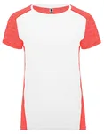 Roly Sport Funktions-T-Shirt Zolder mit Belüftung, White 01/Heather Fluor Coral 244 M, RY6663 – Bild 1
