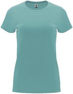 Roly Capri T-Shirt taillierter Schnitt Baumwolle, Heather Grey 58 M, RY6683 – Polveroso Blu 267