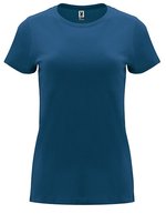 Roly Capri T-Shirt taillierter Schnitt Baumwolle, Heather Grey 58 M, RY6683 – Blu navy 55