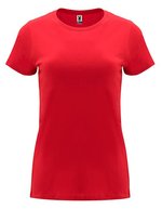 Roly Capri T-Shirt taillierter Schnitt Baumwolle, Heather Grey 58 M, RY6683 – Rosso 60