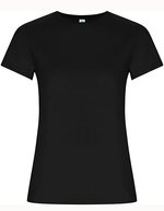 Roly Eco Goldenes Bio-Baumwoll T-Shirt, tailliert – Black 02