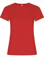 Roly Eco Goldenes Bio-Baumwoll T-Shirt, tailliert, White 01 S, RY6696 – Red 60