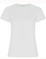 Roly Eco Goldenes Bio-Baumwoll T-Shirt, tailliert – White 01