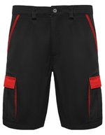 Twill-Shorts Tahoe mit elastischem Bund – Black 02/Red 60