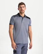 Roly Workwear Kurzarm-Poloshirt Samurai mit Kontrastdetails, Black 02/Red 60 S, RY8410 – Bild 1