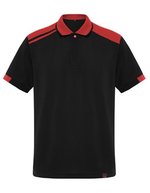 Kurzarm-Poloshirt Samurai mit Kontrastdetails – Black 02/Red 60