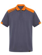Kurzarm-Poloshirt Samurai mit Kontrastdetails – Lead 23/Orange 31