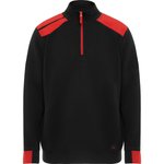 Roly Workwear Troyer Sweatshirt Maverick mit Reißverschluss, Black 02/Red 60 S, RY8413 – Bild 3