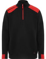 Troyer Sweatshirt Maverick mit Reißverschluss – Black 02/Red 60