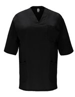 Panacea Schlupfkasack Baumwoll-Twill V-Ausschnitt – Black 02