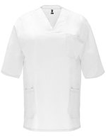 Roly Workwear Panacea Schlupfkasack Baumwoll-Twill V-Ausschnitt, Violett 95 M, RY9098 – White 01