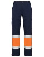 Naos Multitaschen-Hose in Neonfarben – Navy Blue 55/Fluor Orange 223