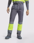 Roly Workwear Multipocket Trousers Hi-Viz with Reflective Band, Navy Blue 55/Fluor Yellow 221 56, RY9301 – image 2