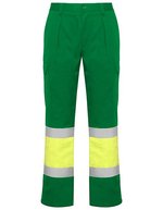 Multitaschen-Hose Hi-Viz mit Reflexband – Garden Green 52/Fluor Yellow 221