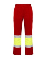 Multitaschen-Hose Hi-Viz mit Reflexband – Red 60/Fluor Yellow 221