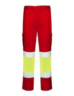 Hi-Viz Kontrasthose Daily Stretch – Red 60/Fluor Yellow 221