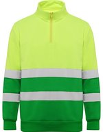 Hi-Viz Sweatshirt Spica mit Reißverschluss – Garden Green 52/Fluor Yellow 221