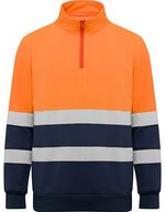 Hi-Viz Sweatshirt Spica mit Reißverschluss – Navy Blue 55/Fluor Orange 223