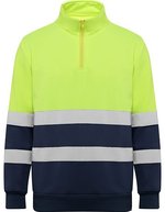 Hi-Viz Sweatshirt Spica mit Reißverschluss – Navy Blue 55/Fluor Yellow 221