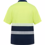 Roly Workwear Atmungsaktives Polo Shirt Vega mit Warnstreifen, Navy Blue 55/Fluor Yellow 221 S, RY9315 – Bild 4