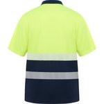 Roly Workwear Atmungsaktives Polo Shirt Vega mit Warnstreifen, Navy Blue 55/Fluor Yellow 221 S, RY9315 – Bild 4