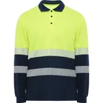 Roly Workwear Langarm-Polo Shirt Vega mit Warnstreifen, Navy Blue 55/Fluor Yellow 221 S, RY9316 – Bild 3