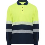 Roly Workwear Langarm-Polo Shirt Vega mit Warnstreifen, Navy Blue 55/Fluor Yellow 221 S, RY9316 – Bild 3
