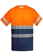 Sicherheits-T-Shirt Tauri mit Reflektoren – Navy Blue 55/Fluor Orange 223