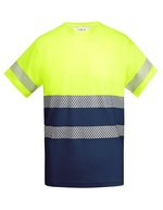 Roly Workwear Sicherheits-T-Shirt Tauri mit Reflektoren, Fluor Orange 223 M, RY9317 – Blu navy 55/Fluor Giallo 221
