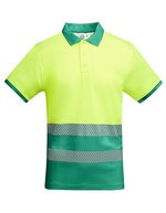 Poloshirt Atrio Kurzarm mit Reflektoren – Garden Green 52/Fluor Yellow 221
