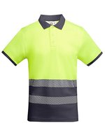 Poloshirt Atrio Kurzarm mit Reflektoren – Lead 23/Fluor Yellow 221