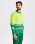 Roly Workwear Long-Sleeve Polo Shirt Atrio with Reflectors, Fluor Orange 223 S, RY9319 – image 2