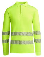 Roly Workwear Langarm-Poloshirt Atrio mit Reflektoren – Fluor Yellow 221