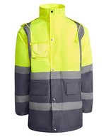 Sichtbare Arbeitsjacke Merak mit Kapuze – Lead 23/Fluor Yellow 221