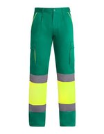 Gefütterte Arbeitshose Enix mit Fleece – Garden Green 52/Fluor Yellow 221