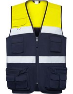 High visibility Multi-Pocket Vest Beta – Blu navy 55/Fluor Giallo 221
