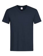 Klassisches V-Neck T-Shirt aus Baumwolle – Blue Midnight