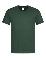 Klassisches V-Neck T-Shirt aus Baumwolle – Bottle Green