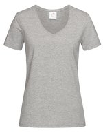 Stedman® Classic-T V-Neck T-Shirt aus Baumwolle, White S, S279 – Gris Chine